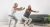 Senior couple practicing yoga with laptop on carpet at home